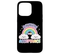 Custodia per iPhone 15 Pro Max Autism Pro Acceptance Rainbow con simbolo dell'infinito