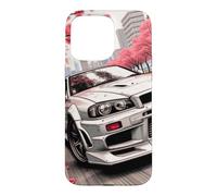 Custodia per iPhone 15 Pro Max Auto da corsa JDM Drift vintage Tokyo Sakura Flower Blossom Art