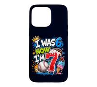 Custodia per iPhone 15 Pro Max Avevo 6 anni Ora ho 7 anni 7th Birthday Boys Ice Cream Drip Baseball