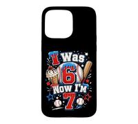 Custodia per iPhone 15 Pro Max Avevo 6 anni Ora ho 7 anni 7th Birthday Boys Ice Cream Drip Baseball
