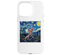 Custodia per iPhone 15 Pro Max Axolotl Fish Prehistoric Starry Night Van Gogh Style