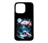 Custodia per iPhone 15 Pro Max Axolotl Ululando alla Luna 90's Retro