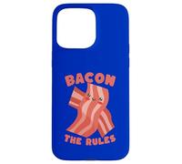 Custodia per iPhone 15 Pro Max Bacon Rules Carino Cartoon Amante Cibo Umorismo