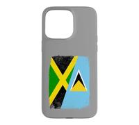 Custodia per iPhone 15 Pro Max Bandiera giamaicana di San Luciano Giamaica St Lucia