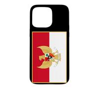 Custodia per iPhone 15 Pro Max Bandiera indonesiana con stemma dell'Indonesia