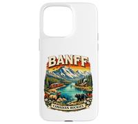 Custodia per iPhone 15 Pro Max Banff Canada Retro Mountain Scenico Parco Nazionale Souvenir
