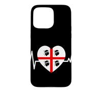 Custodia per iPhone 15 Pro Max Battito Sardo Sardegna Cuore Quattro Mori Orgoglio Sardo
