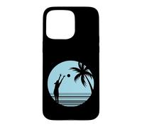 Custodia per iPhone 15 Pro Max Beachvolley sulla sabbia sotto le palme