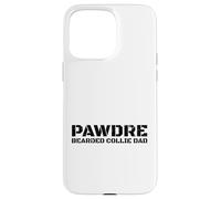 Custodia per iPhone 15 Pro Max Bearded Collie Dog Dad Owner Distressed Text