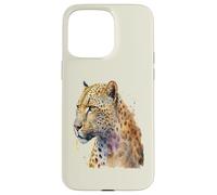 Custodia per iPhone 15 Pro Max Bellissimo ritratto leopardo acquerello