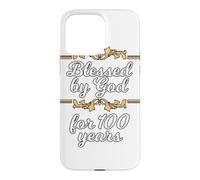Custodia per iPhone 15 Pro Max Benedetto da Dio per 100 anni, 100° compleanno vintage