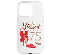 Custodia per iPhone 15 Pro Max Benedetto da Dio per 75 anni 75 ° compleanno regina
