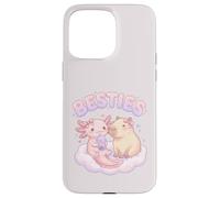 Custodia per iPhone 15 Pro Max Besties Axolotl Capybara Bubble Tea Carino Kawaii Anime Animale