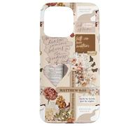 Custodia per iPhone 15 Pro Max Bibbia Cristiana Versi Collage Floreale Citazione Religiosa Fede