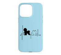 Custodia per iPhone 15 Pro Max Bichon Frise Heartbeat ECG Pulse Dog Love Proprietario dell'animale domestico