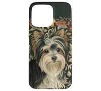 Custodia per iPhone 15 Pro Max Biewer Terrier William Morris Ispirato Floreale