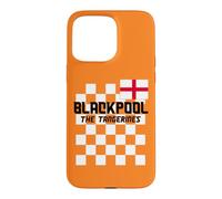 Custodia per iPhone 15 Pro Max Blackpool UK, bandiera inglese, mandarini Blackpool, arancione