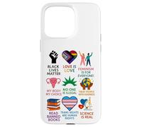 Custodia per iPhone 15 Pro Max BLM Human Rights Feminism Trans Science Books LGBTQ Kindness