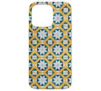 Custodia per iPhone 15 Pro Max Blu Bianco Giallo Portogallo Lisbona Tile Pattern