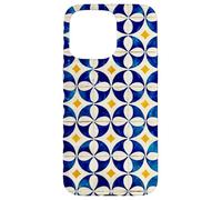 Custodia per iPhone 15 Pro Max Blu Bianco Giallo Portogallo Lisbona Tile Pattern