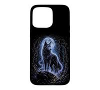 Custodia per iPhone 15 Pro Max Blue Moon Wolf Mistico Foresta Fantasia Gotica Grafica