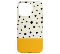 Custodia per iPhone 15 Pro Max Boho astratto giallo senape nero a pois color block art