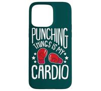 Custodia per iPhone 15 Pro Max Boxer Citazione Punching Things Is My Cardio Funny Boxing