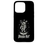 Custodia per iPhone 15 Pro Max Brain Rot Astronauta Grafica Surreale Spazio Gamer Meme Regalo