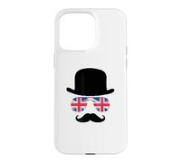 Custodia per iPhone 15 Pro Max British Gentleman - Cappello a bombetta, motivo: aviatori Union Jack