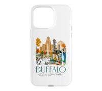 Custodia per iPhone 15 Pro Max Buffalo, skyline di New York, souvenir della città dei buoni vicini