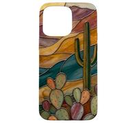 Custodia per iPhone 15 Pro Max Cactus di vetro colorato Artful Trendy