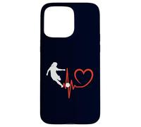 Custodia per iPhone 15 Pro Max Calcio Ragazza Battito Cuore Giocatore Femminile Calci Passione