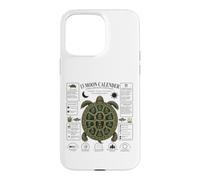 Custodia per iPhone 15 Pro Max Calendario lunare con 13 tartarughe lunari e conchiglie