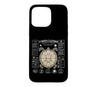 Custodia per iPhone 15 Pro Max Calendario lunare con 13 tartarughe lunari e conchiglie