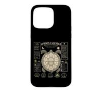 Custodia per iPhone 15 Pro Max Calendario lunare con 13 tartarughe lunari e conchiglie