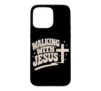 Custodia per iPhone 15 Pro Max Camminare con Gesù Cristo Croce Cristiano Fede Cristianesimo