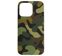 Custodia per iPhone 15 Pro Max Camo Pattern Camouflage Caccia Camp Verde Marrone Tan
