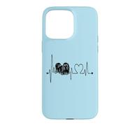 Custodia per iPhone 15 Pro Max Cane maltese Battito cardiaco Linea ECG I cani divertenti sono il mio cardio