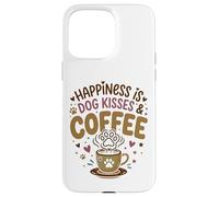 Custodia per iPhone 15 Pro Max Cane Mamma Amante del Caffè Baci Cane Pelliccia Mamma Proprietario Cane