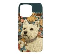 Custodia per iPhone 15 Pro Max Cane Westie vintage stile Morris Botanicall