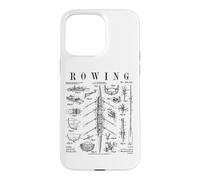 Custodia per iPhone 15 Pro Max Canottaggio Rower Otto Remo Racing Shell Barca Brevetto Vintage