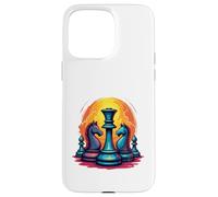 Custodia per iPhone 15 Pro Max Capolavoro degli scacchi al tramonto - Re e cavalieri degli scacchi audaci