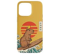 Custodia per iPhone 15 Pro Max Capybara Surf Giapponese Grande Onda Kanagawa Ukiyo-e