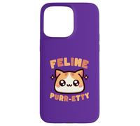 Custodia per iPhone 15 Pro Max Carino Amante Gatto Pun Feline Purr-etty Kawaii Art