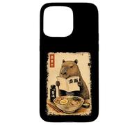 Custodia per iPhone 15 Pro Max Carino Capybara Ramen giapponese Kanji Edo Pittura