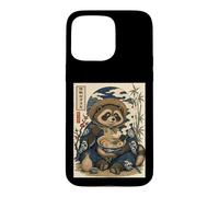 Custodia per iPhone 15 Pro Max Carino Chonky Tanuki Raccoon Cane Ramen Animale Giapponese