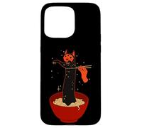 Custodia per iPhone 15 Pro Max Carino gatto nero Ramen Noodle Anime Style Artwork