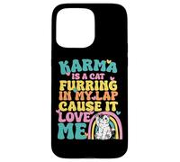 Custodia per iPhone 15 Pro Max Carino Karma è un gatto furring nel mio giro perché mi ama