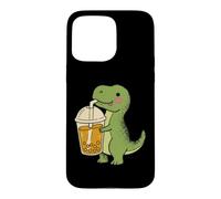 Custodia per iPhone 15 Pro Max Carino T Rex Boba Cartoon Dinosaur Bubble Tea Snack Amante