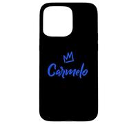 Custodia per iPhone 15 Pro Max Carmelo il re/corona blu e nome per gli uomini chiamato Carmelo